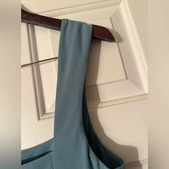 NWT SHOW ME YOUR MUMU Large Eden Stretch Midi French Blue Square Neck High Slit - Picture 12 of 13